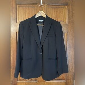 Calvin Klein Women's Classic Black Blazer Size 14P Office Business Interview